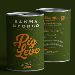 kit com duas latas banha de porco pig leve